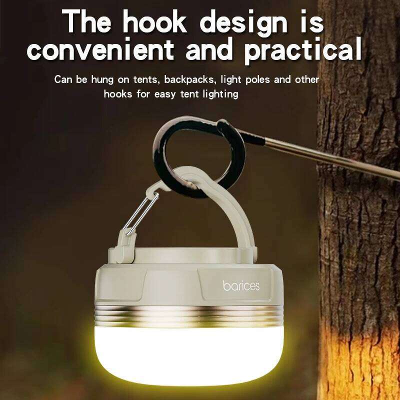 rechargeable lamp Portable Lanterns lights With magnetic suction Metal hook camping picnic tent S260302