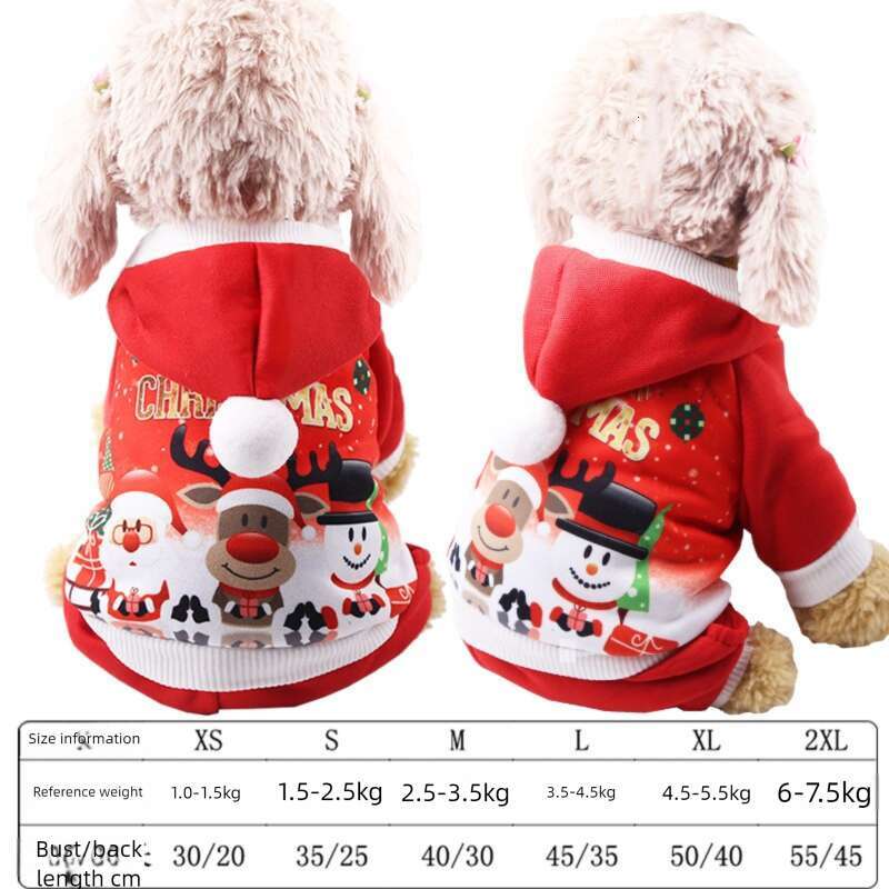 Famous brand Christmas Pet Supplies for Small Medium Large Dogs Teddy Cotton Clothes Autumn Winter Reindeer Cat and Dog pupakaIK