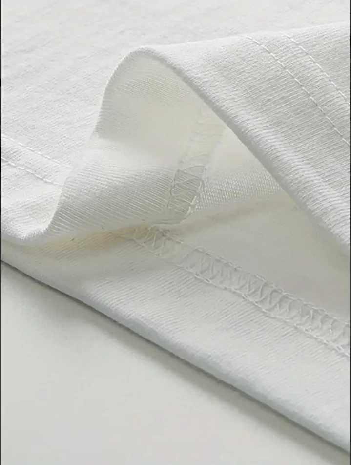 T-shirt Luxurious Summer 100% Pure Cotton Printed Round Neck Lightweight Loose Unique Fashion TopT260303