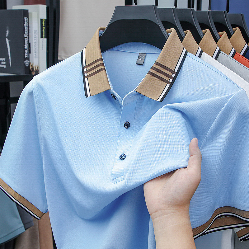 2026 Luxury Brand Designer Clothing Summer New Men's Short Sleeve Polo Shirt For Young And Middle-Aged, Casual Business Turn-Down Collar Solid Co