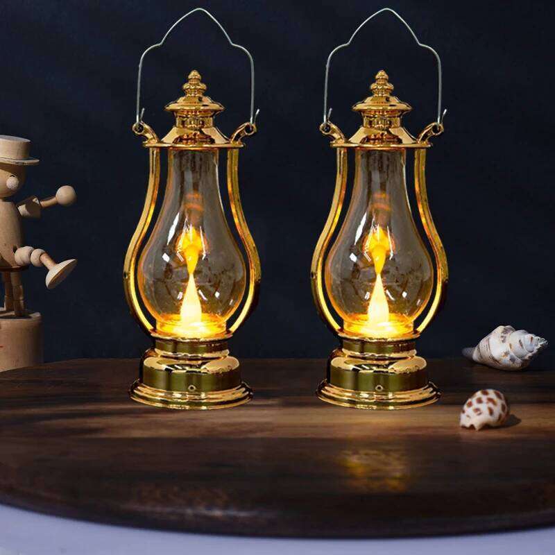Led Retro Oil Lamp Portable Wind Light Electronic Candle Lamps Bedroom Living Room Decoration Kerosene Lights S260302