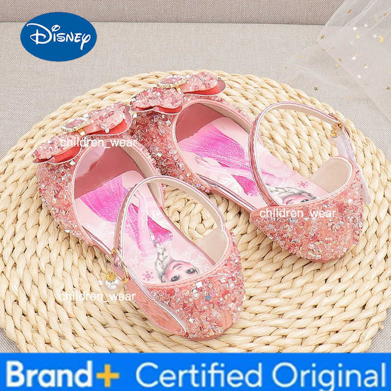 Disney Fairy Girl Butterfly Cinderella Princess Sandals Fashion Children Masquerade Role Play Elegant Party Crystal Shoes H260303