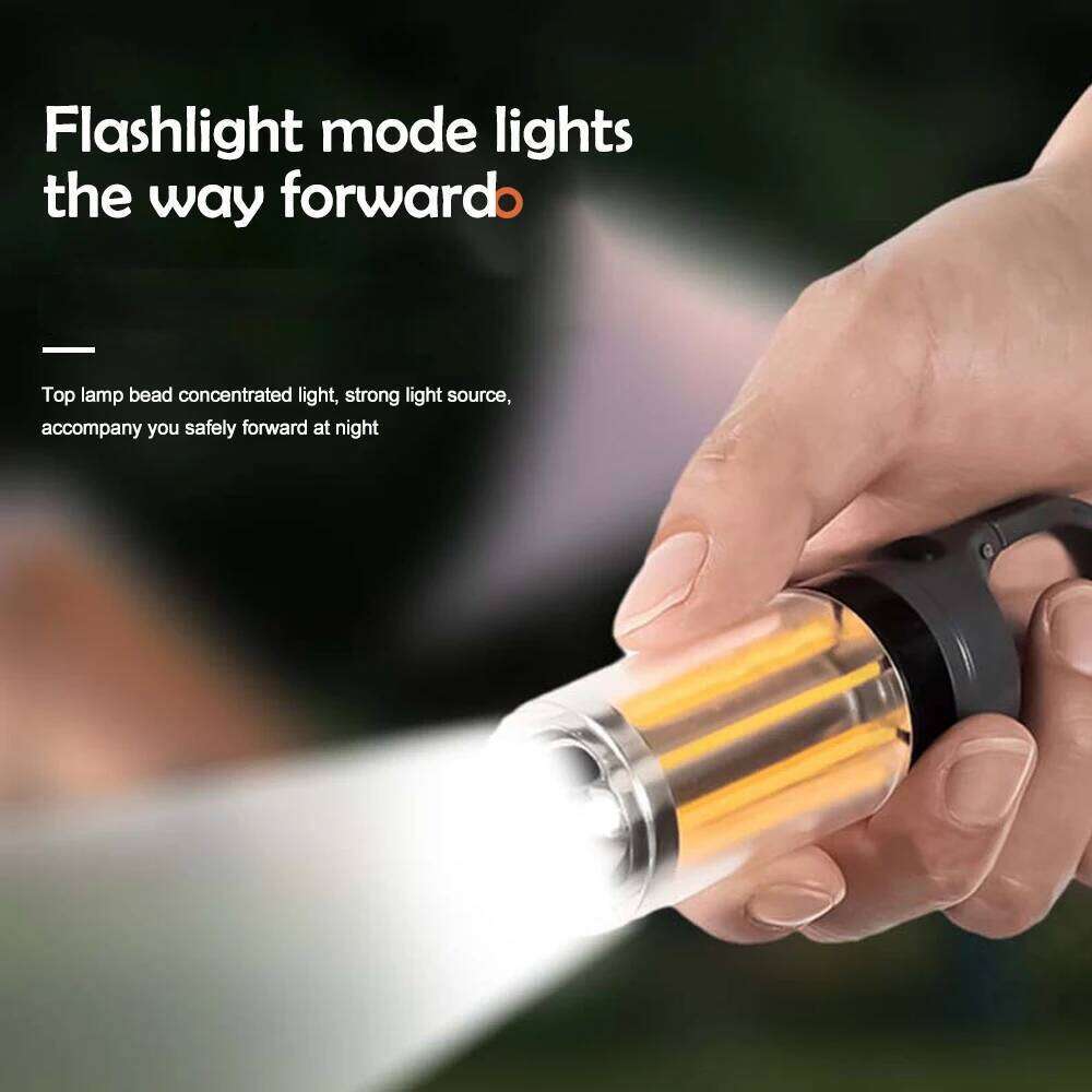 LED Rechargeable Flashlight Camping Lantern 5 Modes Super Bright Portable Hanging Tent Lamp Waterproof Hiking Fishing Outdoor S260302