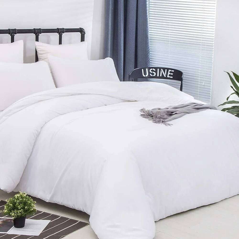 Full Size White Women Men Bedding Sets Soft Comforter with 2 x Pillow Case W260302