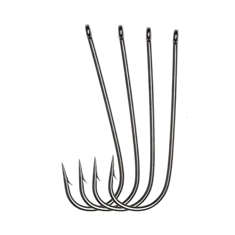 ICERIO 100PCS 16# - 3/0 Long Shank Fine Wire Aberdeen Saltwater Freshwater Fishing Hooks Sabiki Rig Streamer Fly Bait Hook Z260228