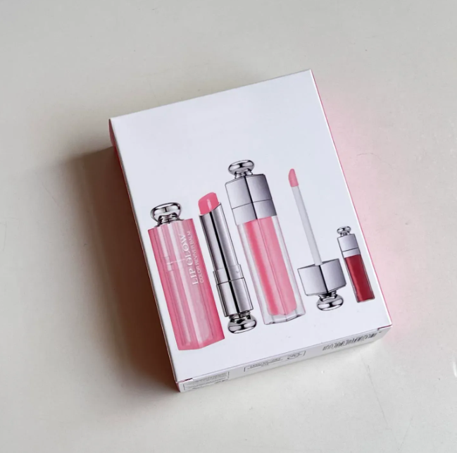 Pink Lip Care 3pcs/set Color Change 3.2g Lipstick 001# + 6ml Plumping Gloss 001# + 2ml Mini Gloss 038# Pink Packing Moisturizing Lip Balm Hydrating Li