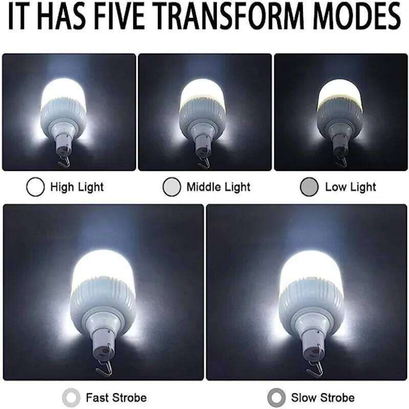 Portable LED Light USB Rechargeable Flashlight 3 Lighting Modes Bulb For Outdoor Camping Fishing Emergency Tent Lantern S260302