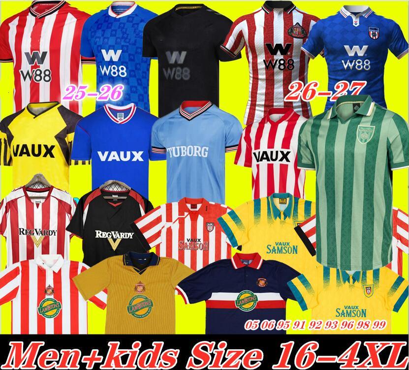 3XL 4XL 26 27 sunderland Soccer JerseyS Home away third 2026 RED BLACK KIDS s STEWART SIMMS ROBERTS AMAD CLARKE Diarra 19 EMBLETON E NIEN Football Shirt SEWS PROMOTED