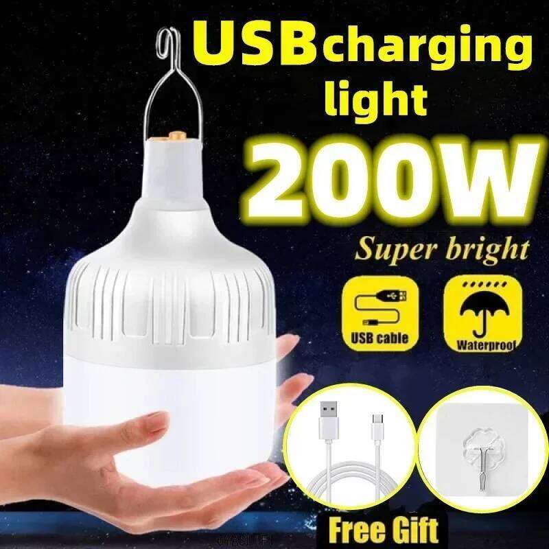 USB Rechargeable LED Lights House Outdoor Portable Lanterns Emergency Lamp Bulb Battery Lantern BBQ Camping Light S260302