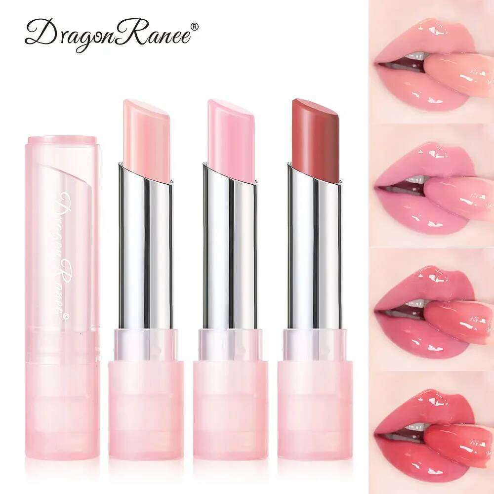 Cute Pink Moisturizing Jelly Lipstick - Temperature Change Balm with Long Lasting Nourishment for Care Lip Gloss H260302