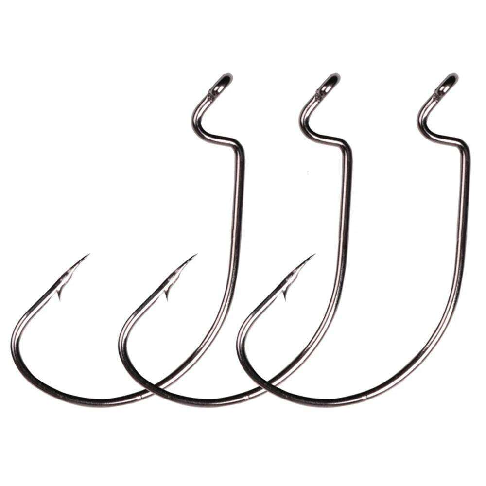 10pcs OFFSET WORM HOOK Width Tee Sea Assist Triple Treble Hooks Jig Head Fishing Carp Squid Hook Z260228