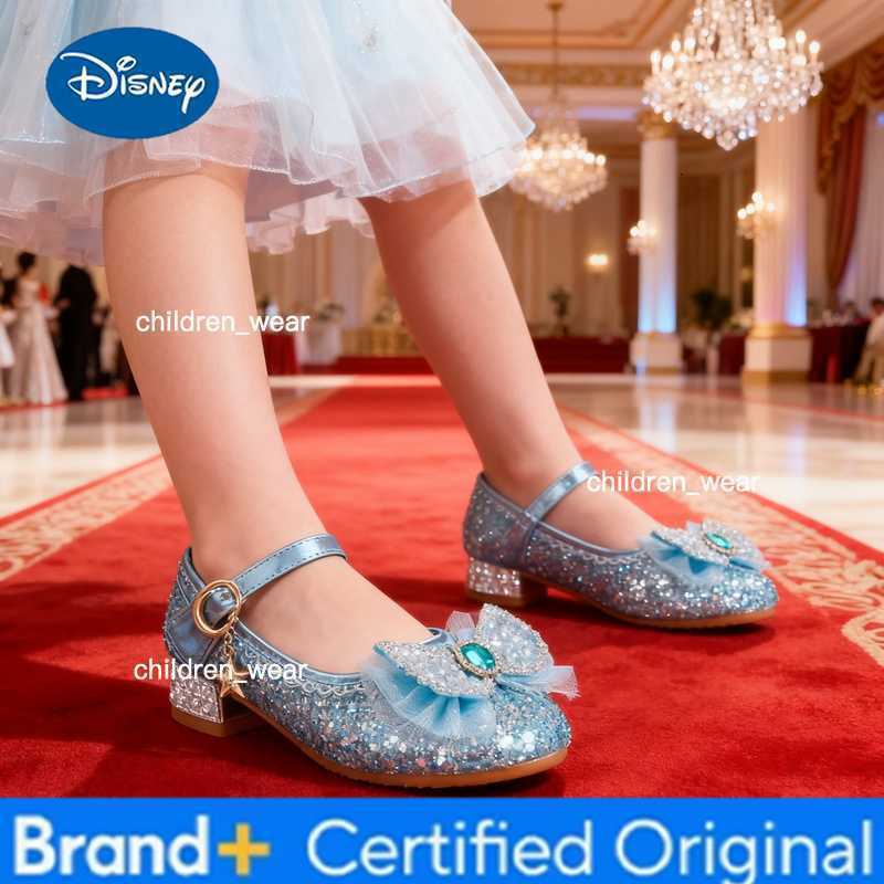 Disney Girls Princess Sandals Childrens Shoes Frozen Elsa Childrens Shoes Girls Fashion Baby Pink Blue High Heel Shoes Size H260303