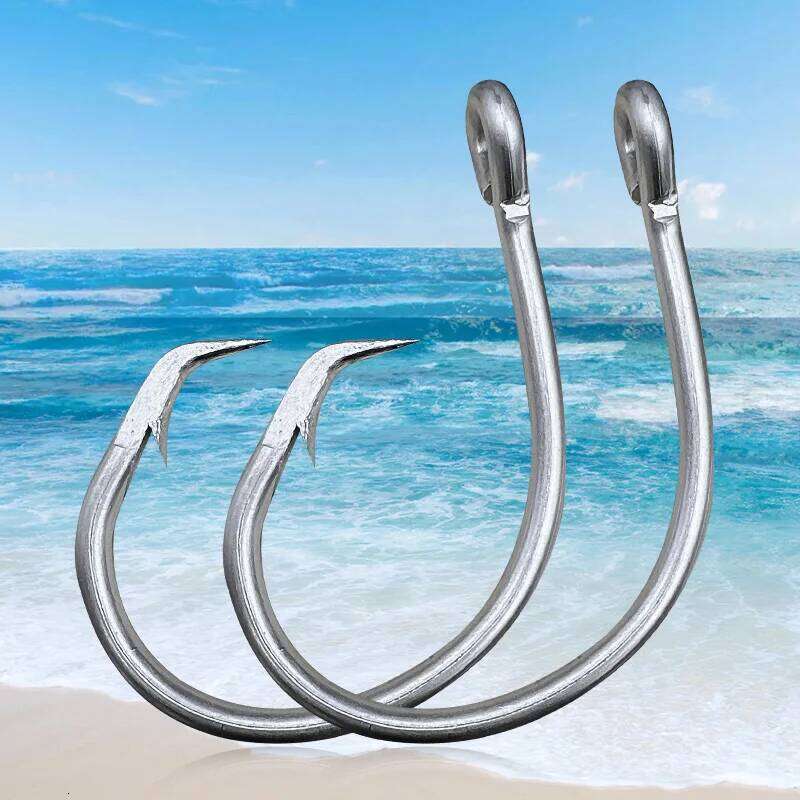 ShareShark 30pcs 39960 Barbed stainless Steel Sharp Fishing Hooks high strength saltwater fish hook for pike bass fishing tackle Z260228