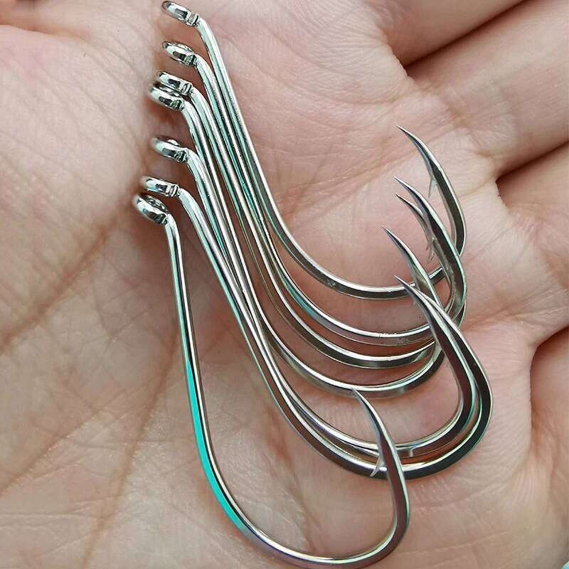 50pcs/lot Turned Up Eye Hooks Offset Fishhooks Circle Hi Carbon Steel Barbed Fishing Accessories Livebait Lure Fish Hook Z260228