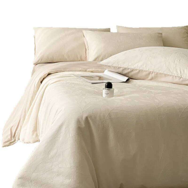 Light luxury A class 60 bed four-piece set 100% pure cotton yarn-dyed washed jacquard solid color W260302
