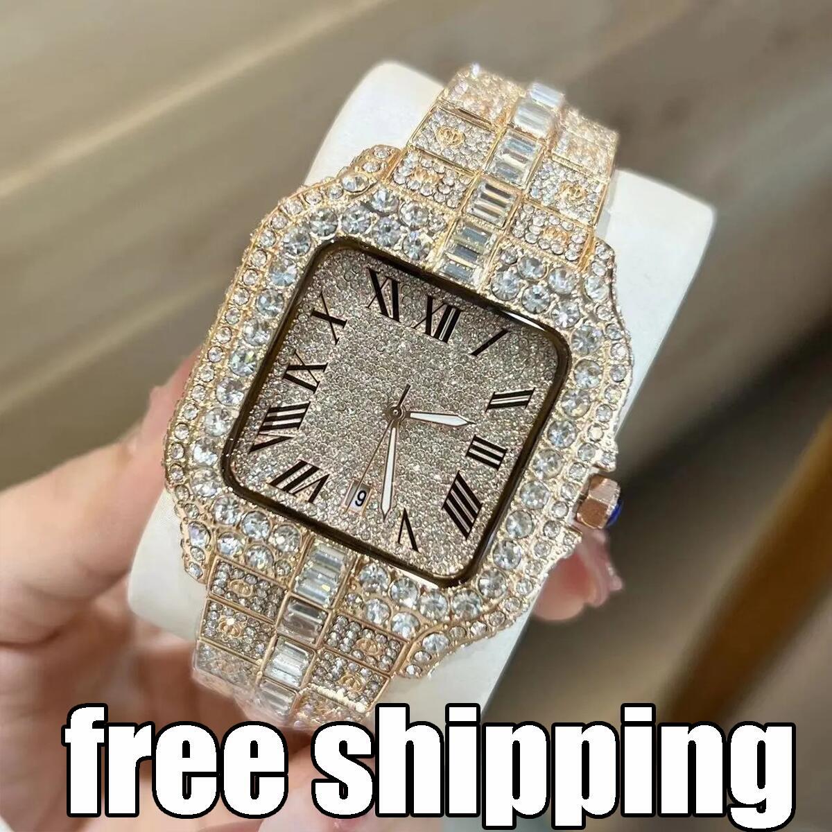 Molssanite VVS mossanite Automatic Mechanical iced out Designer MenMoissanite Pass Dia Watches moissanite watch pass dia test with box 1c4c