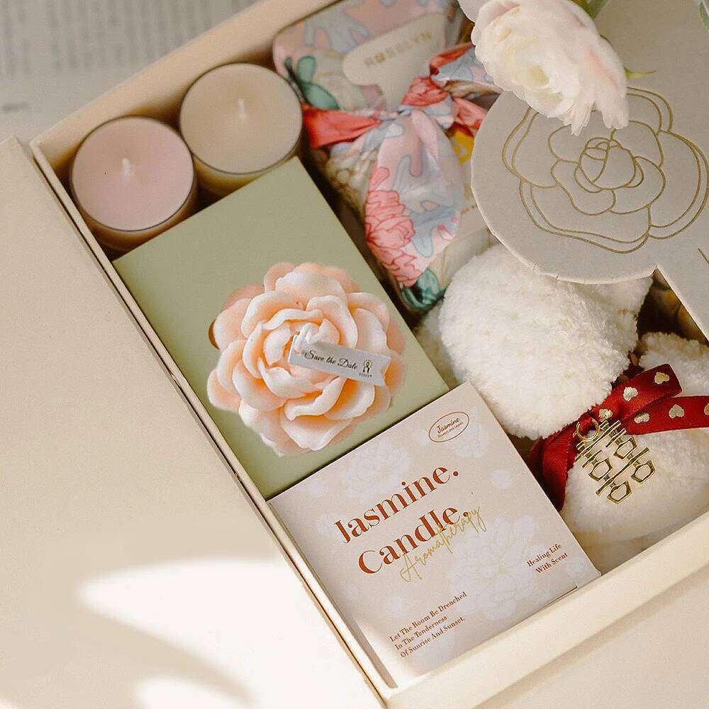 Handmade Jasmine Scented Soy Wax Candles Aromatherapy Birthday Candle for Wedding Party Home Decoration Photo Props W260303