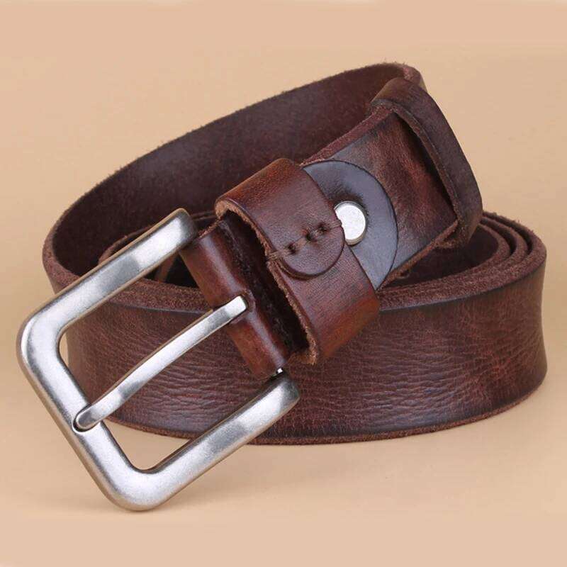 3.3CM Real Cowskin Leather High Quality Pure First Layer Cowhide Pin Buckle for Men Tide Jeans Belt Casual S260228