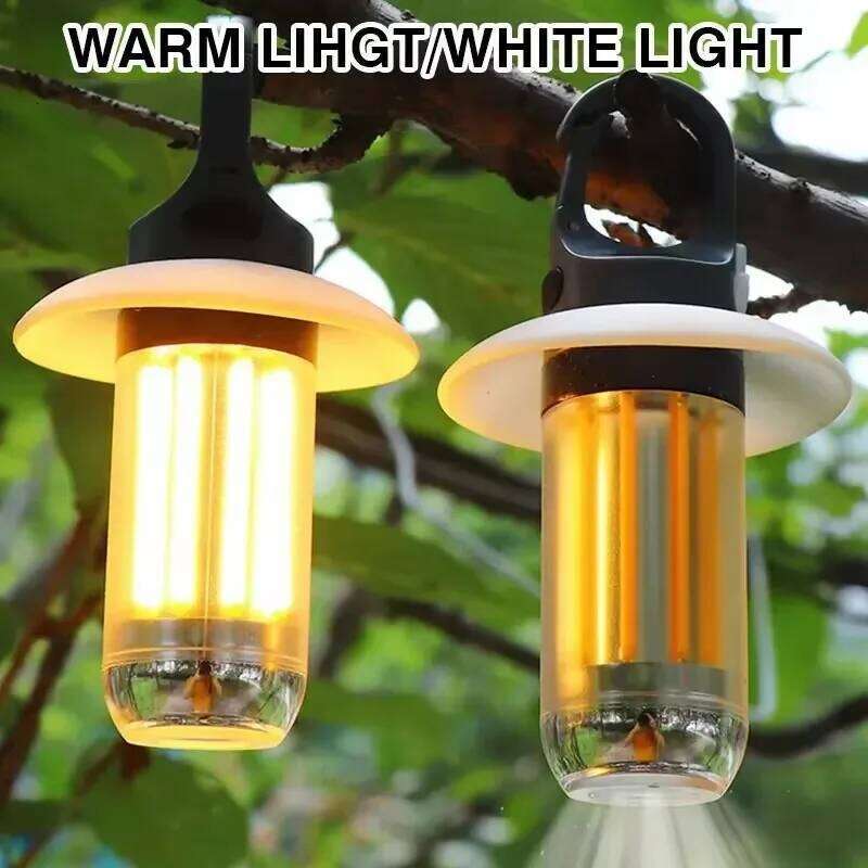 LED Camping Lantern Rechargeable Portable Flashlight Work 5 Modes Hanging Tent Lamp 8 Light Filaments Outdoor Torch S260302