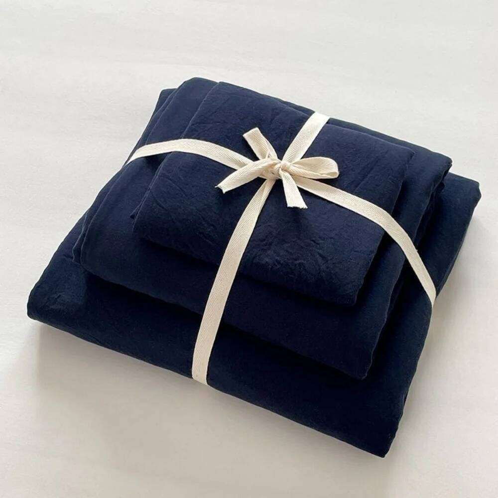 Thick Pure Brushed Sheets, Duvet Cover Set, Four Piece Bedding Set Bed Sheet, Fully Enclosed for Home Gift W260302