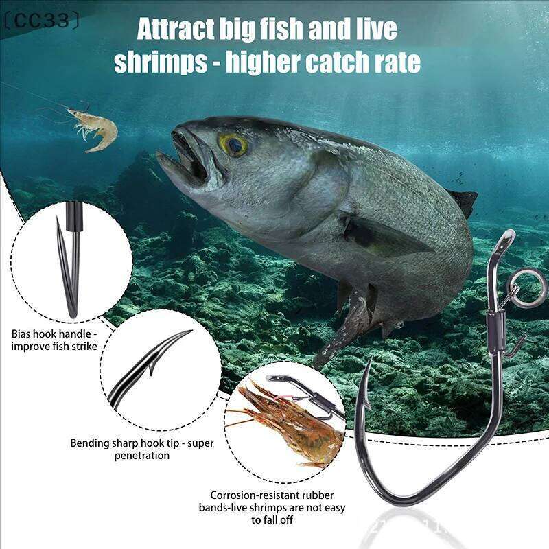 CC3310Pcs Hooks Live Catfish Baitholder Fishing Shrimp Holder Hook Corrosion Resistant Saltwater Freshwater Z260228