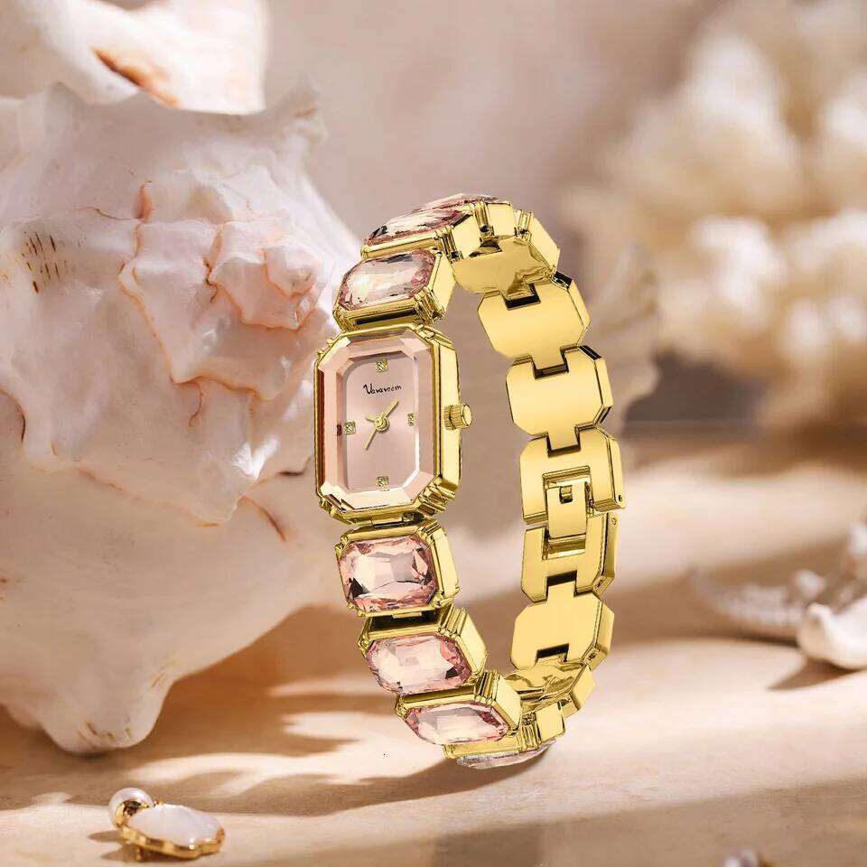 Women Square Watch Luxury Stainless Steel Water Diamond Original Quartz Movement Fashion Bracelet Clock Rose Gold Ladies Watches XJ260303