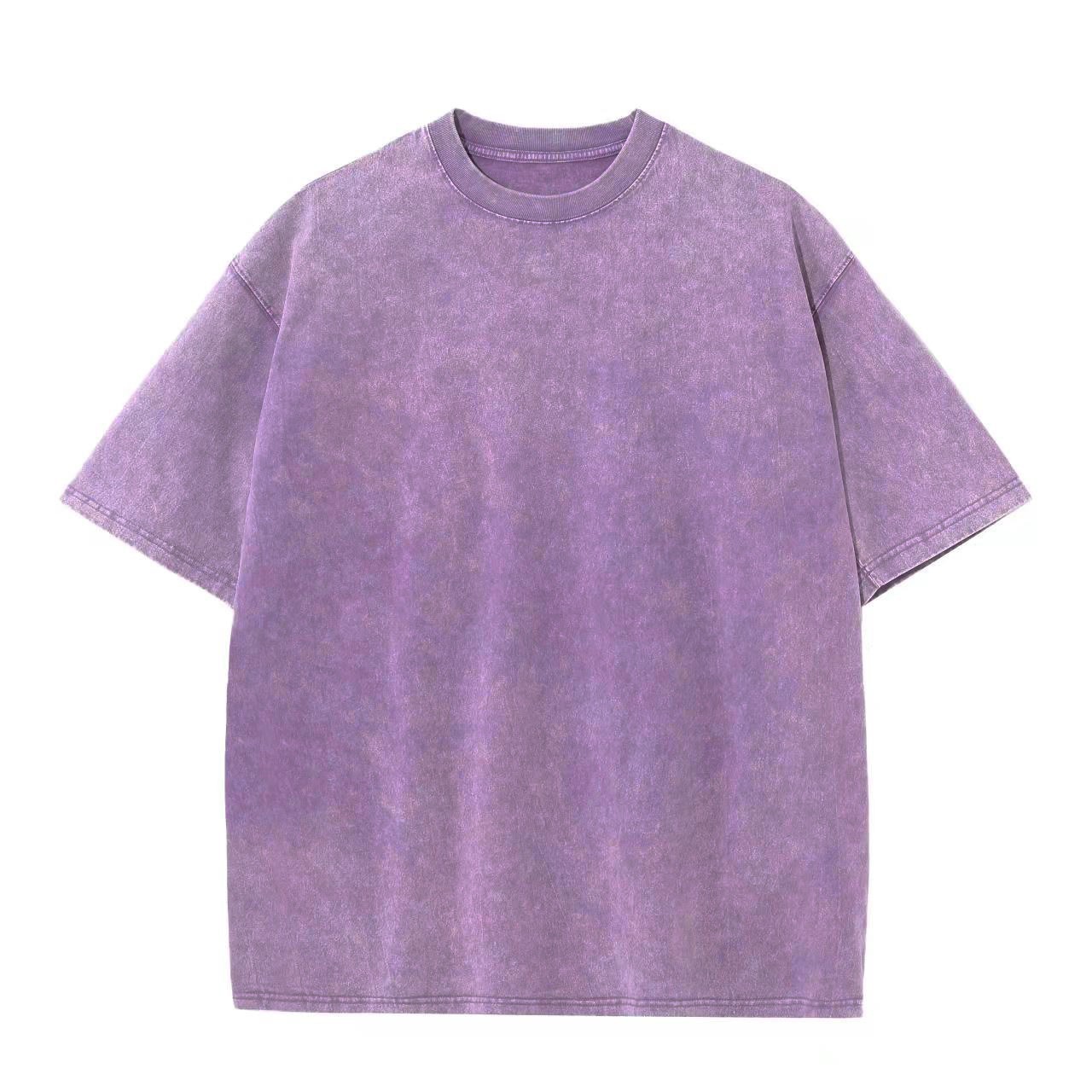 American Vintage Washed Distressed T-Shirt, 100% Cotton Oversized Fit, Snow Wash Short Sleeve, Custom Logo Print Available
