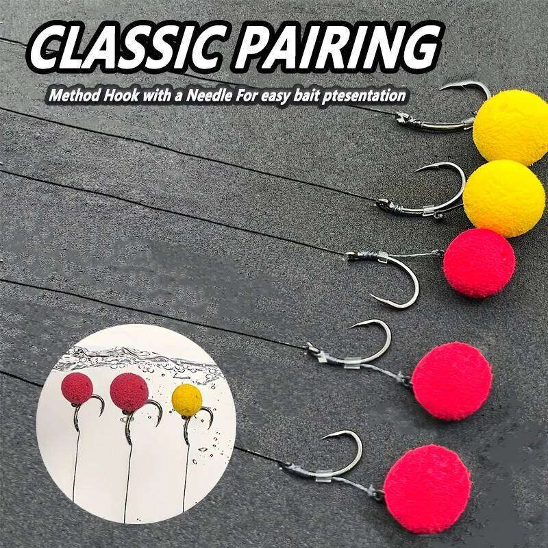 Ready Tied Method Feeder Rigs with Barbed Hooks, Braided Hooklink for Carp and Crucian Fishing, High Sensitivity & Quick Setup, Z260228