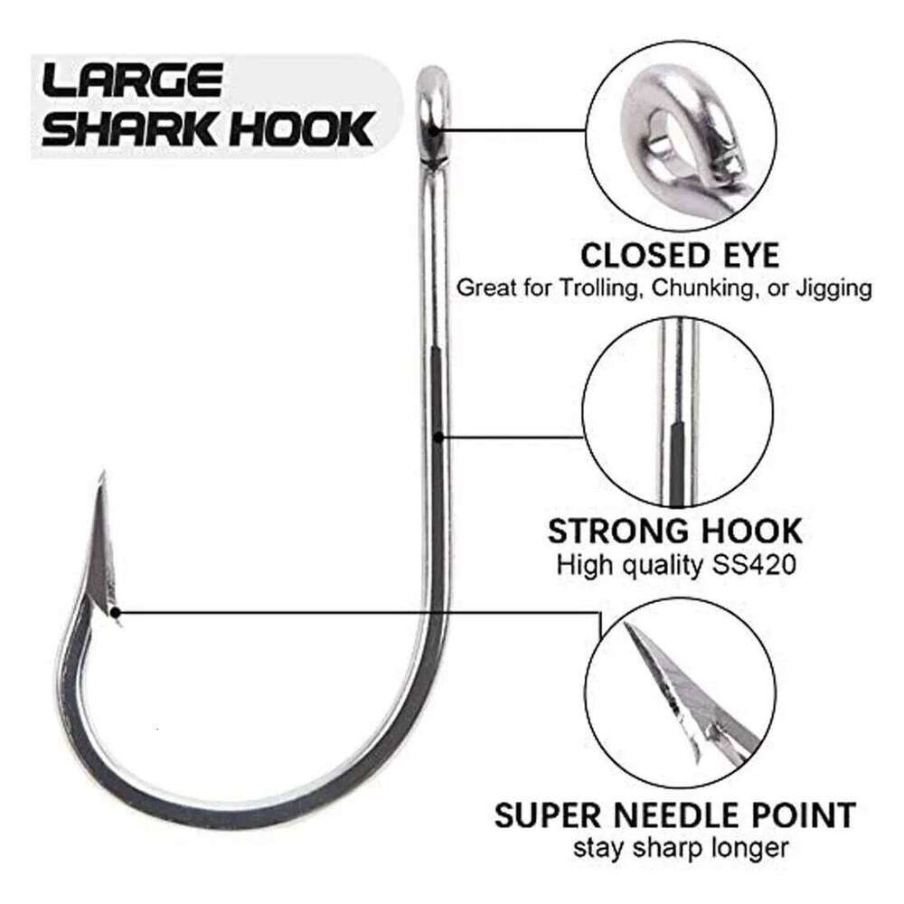 JSM 7731 Stainless Steel Super Large shark Hooks Game Fish Tuna Bait Extra Big Fishing Hook Size 20/0 Z260228