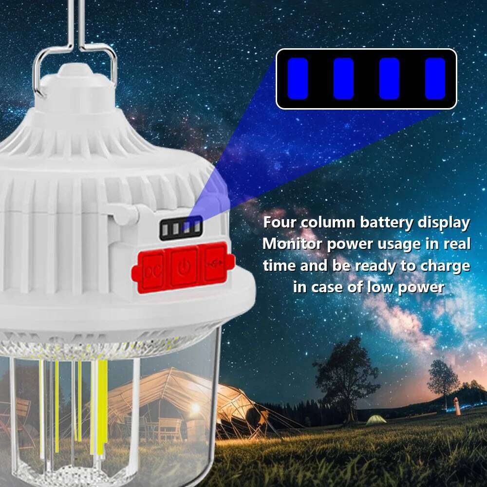 2400mAh Solar Camping 4 Modes Rechargeable Waterproof Lantern for Tent Outdoor Emergency Work Light Portable Hanging Torch S260302