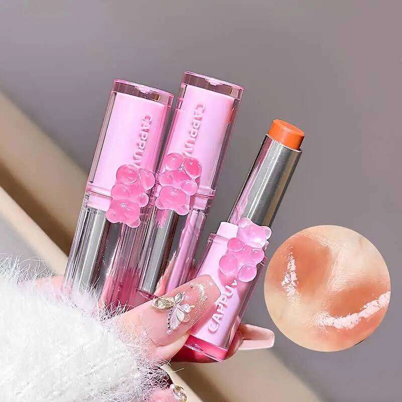Cappvini 3-Pack Gummy Bear Mirror Lipstick Set Moisturizing Smooth Lip Gloss Easy to Apply Color-Enhancing H260302