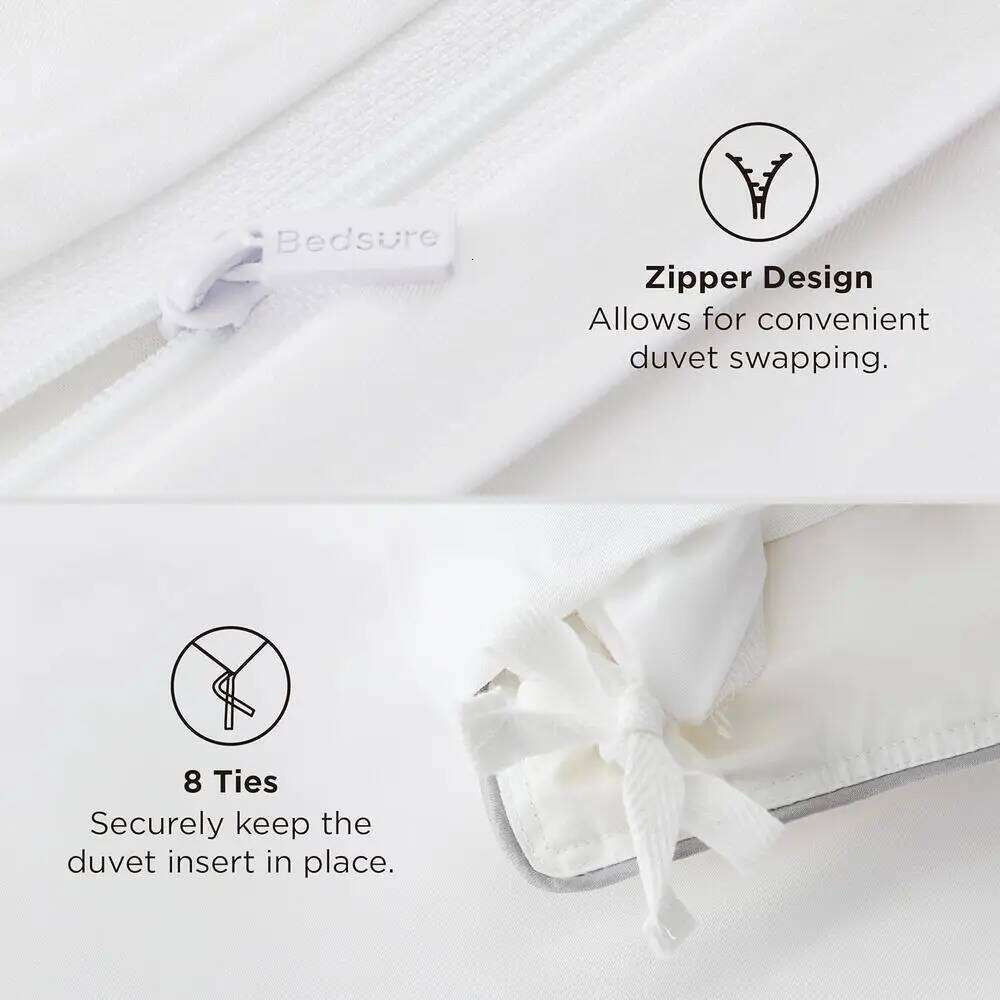 Silky Cooling Duvet King Size - 100% Rayon Derived from Bamboo Comforter Cover Set for Hot Sleepers, Breathable & Moisture W260302