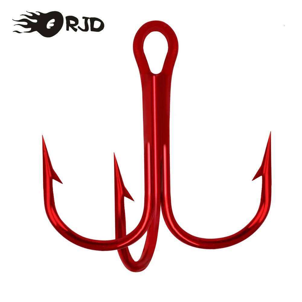 ORJD 50pcs Hooks Quality Nickel Triple Size 1#-12# Anchor Barbed Treble Hook High Carbon Steel Fishing Tackles Z260228