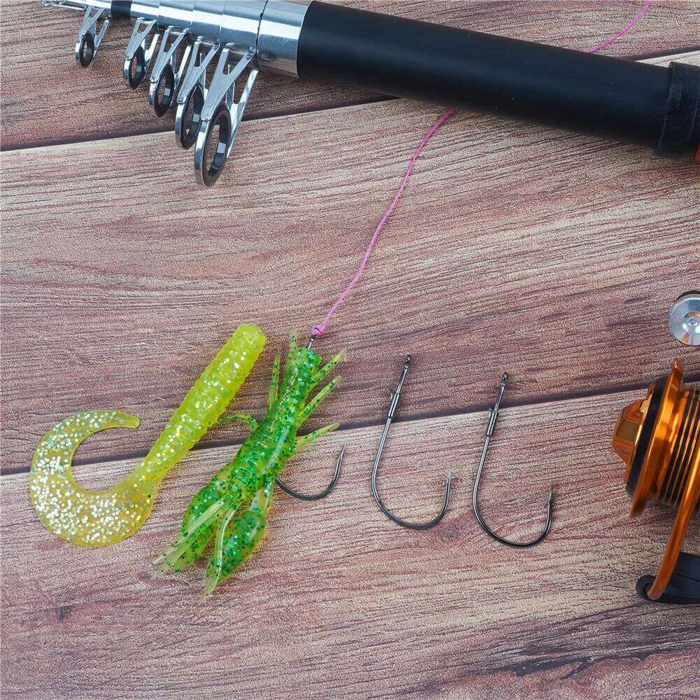 10Pcs Baitholder Texas Rig Fishing jig Hooks reinforced Sharp Barbed worm hooks for Bass Trout lure fishing Z260228