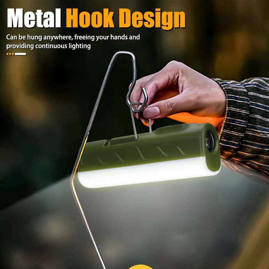 Outdoor LED Camping Built-in 2*18650 Rechargeable Torch RGB Atmosphere Portable Hook Tent Lamp Long Lasting Lantern S260302