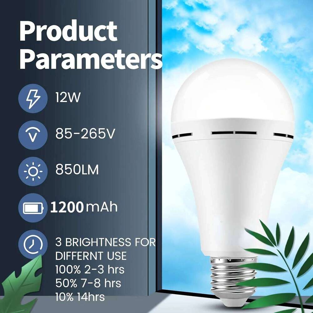 E27 Rechargeable LED Lamp Bulbs 9W 15W High Brightness Emergency Light Bulb Outdoor Camping Fishing Portable Lamps Lights S260302