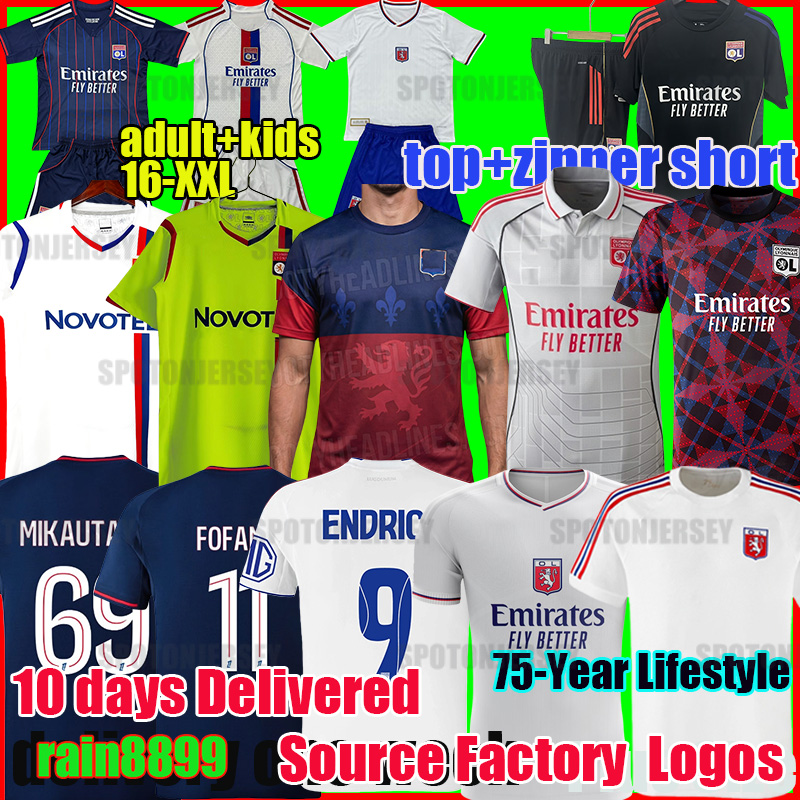 25 26 Maillot Lyon Soccer Jerseys 75-Year 2025 2026 Olympique Lyonnais Football Jersey OL 3rd Fourth Shirts CHERKI Mikautadze Men Football Shirt Kids Kits
