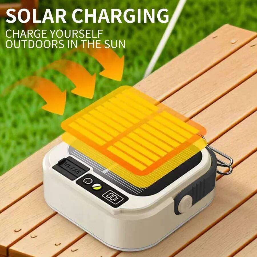 Mini COB Floodlight Rechargeable Pocket Lantern Outdoor Camping Emergency Waterproof Tent Light with Digital Display & Hook S260302