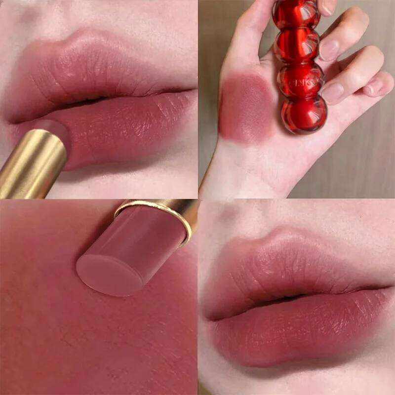 Matte Velvet Lipstick Cute Gourd Shape Easy To Wear Solid Gloss Waterproof Non-stick Cup Lip Tint Korea Makeup Cosmetics H260302