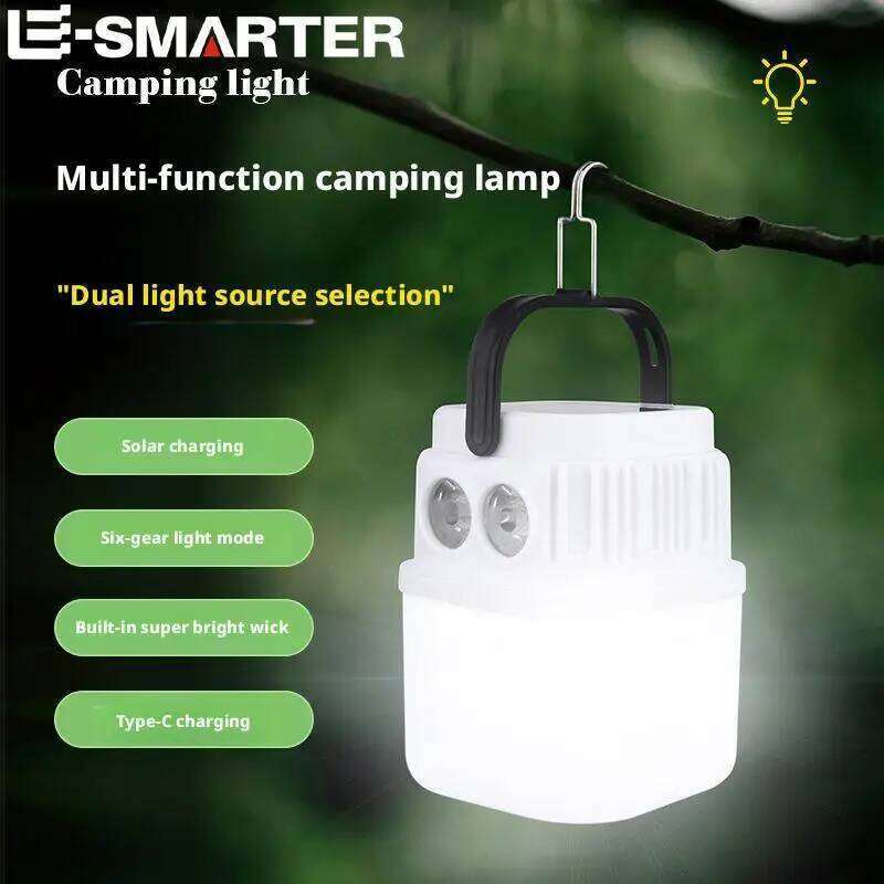 Powerful Solar-Powered Charging Outdoor Camping Tent Multi-Function Type-C Rechargeable Emergency Light S260302