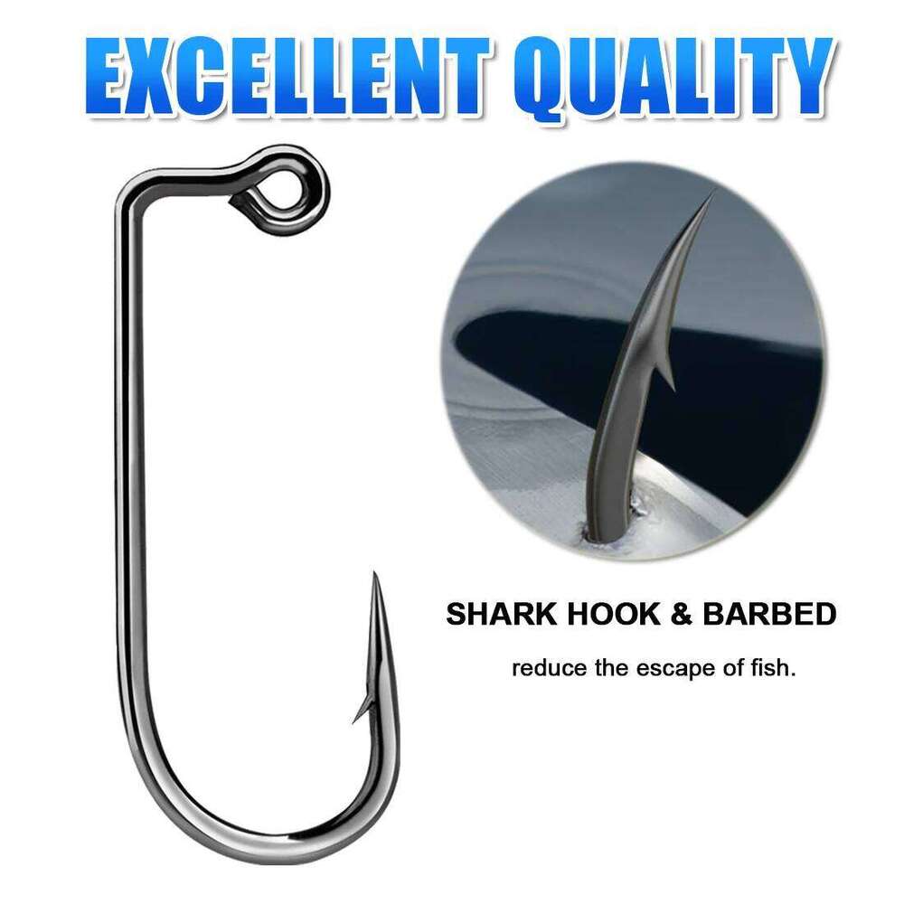 FishTrip Fishing 50pcs 90 Degree Jig High Carbon Steel Long Shank Soft Plastic Mold Aberdeen Hook Saltwater Z260228