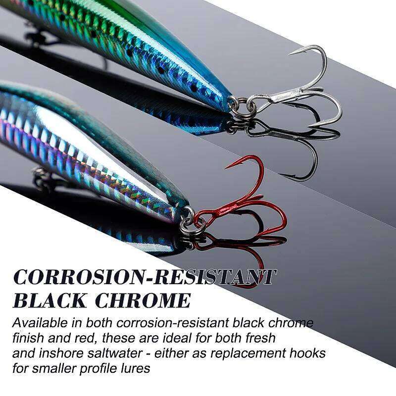 Noeby 3X Treble Hooks 1# 2# 4# 6# 8# 10# High Carbon Steel Bass Pike Saltwater Fishing Hook Tackle Z260228