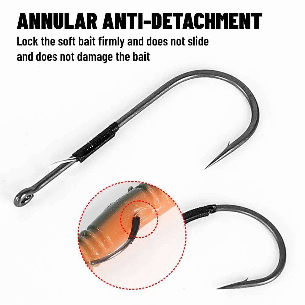 ZUKIBO10pcs Offset Jig Head Straight Handle Obstacle High Carbon Steel Puncture Soft Bait Hook Bass Fishing Tool Z260228