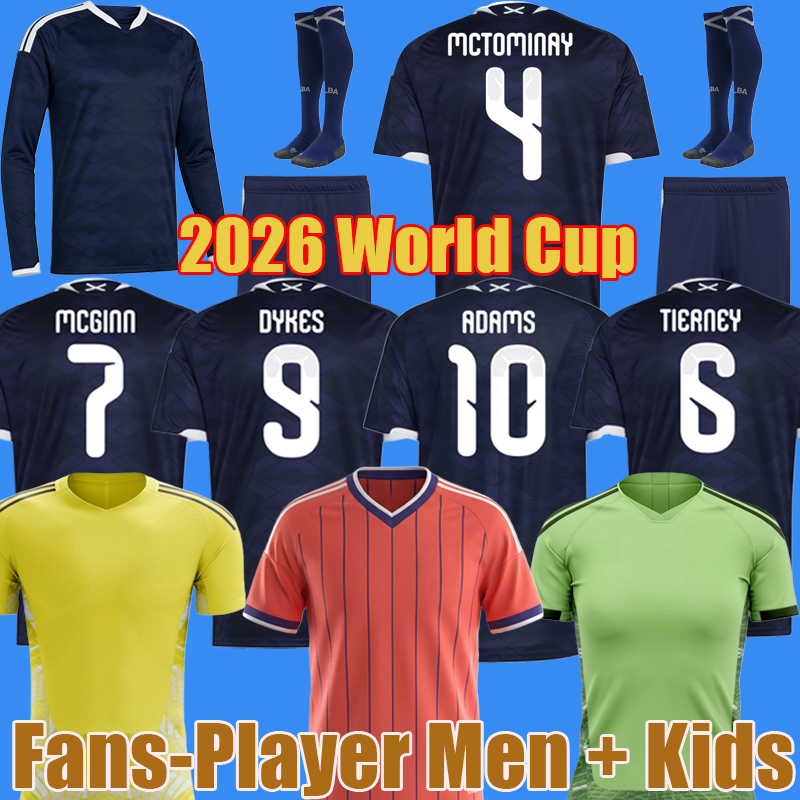 2026 World Cup Scotland Soccer Jersey home TIERNEY ROBERTSON scotland football shirt CHRISTIE McGREGOR McGINN McKENNA away pink men kids set goalkeeper top