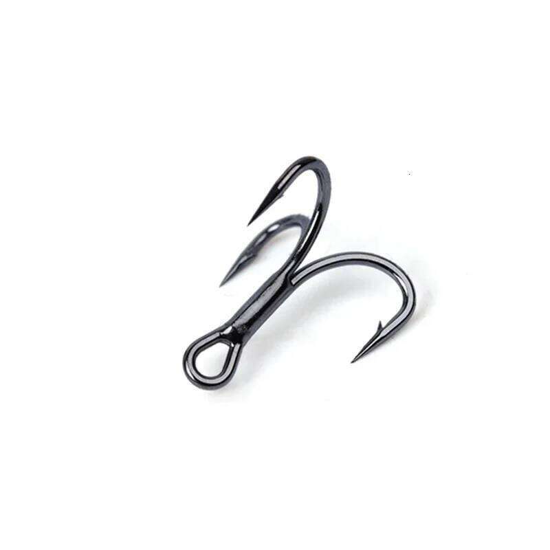 New 10pcs 6066 3X Strong Super Sharp Round Hook Antirust High Carbon Steel 6-16# Sea Treble Hooks Fishing Tackle Z260228