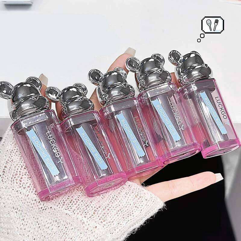 Bear Korean show , mirror Shuiguang glass lip, autumn and winter lipstick, makeup does not fade H260302