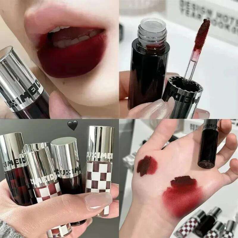 6 Colors Matte Punk Red Gloss Lasting Waterproof Dark Smoky Purple Lipstick Natural Chocolates Lip Tint Makeup H260302