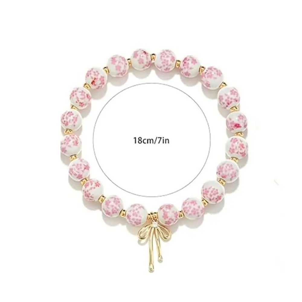 Elastic Blue and White Porcelain Bracelet Ceramics Metal Beads Bracelets Silver Antiquities New Chinese Style Bracelet H260303