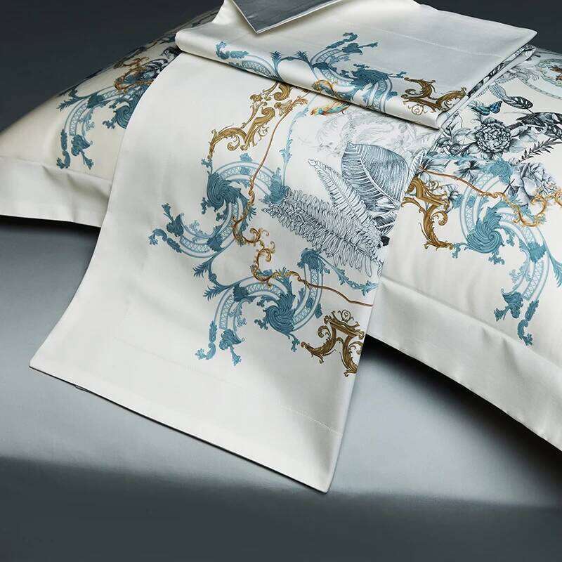 Egyptian Cotton Bedding Set Luxury 4pcs European Palace Printing Duvet Cover Bed Sheet Pillowcases Home Textiles W260302