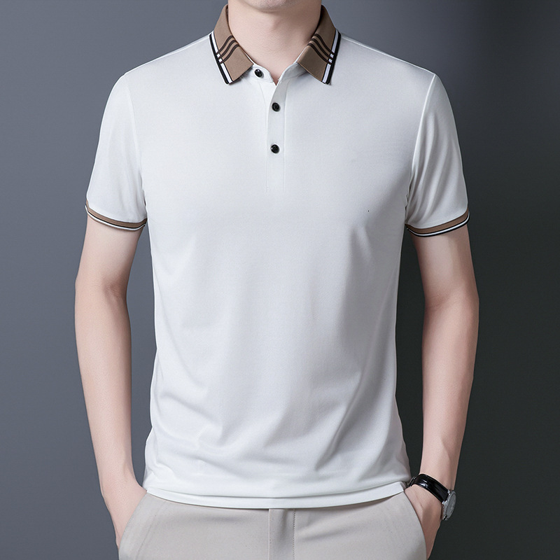 2026 Luxury Brand Designer Clothing Summer New Men's Short Sleeve Polo Shirt For Young And Middle-Aged, Casual Business Turn-Down Collar Solid Co